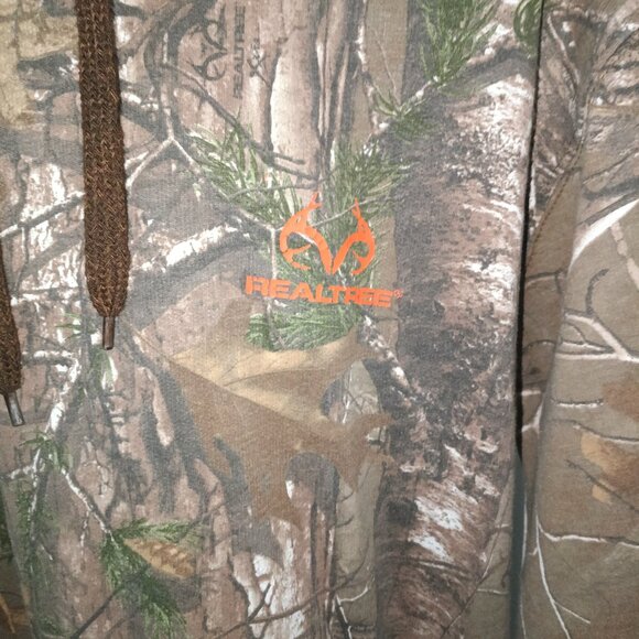 Realtree Hoodie Medium Brown Camo Embroidered Logo Hunting - Picture 2 of 4